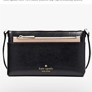 Brand New Kate Spade “Sadie” Crossbody In Black Saffiano Leather